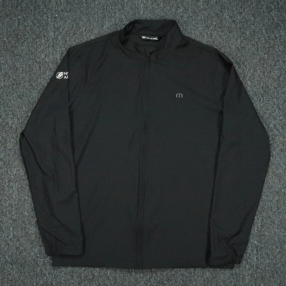 Travis Mathew‎ Jacket Mens Medium Black Surfside Full Zip Pocket Golf Stretch